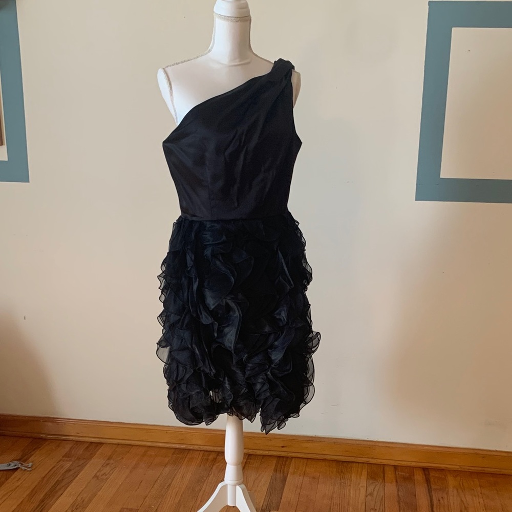 David Meister Asymmetrical Cocktail Dress